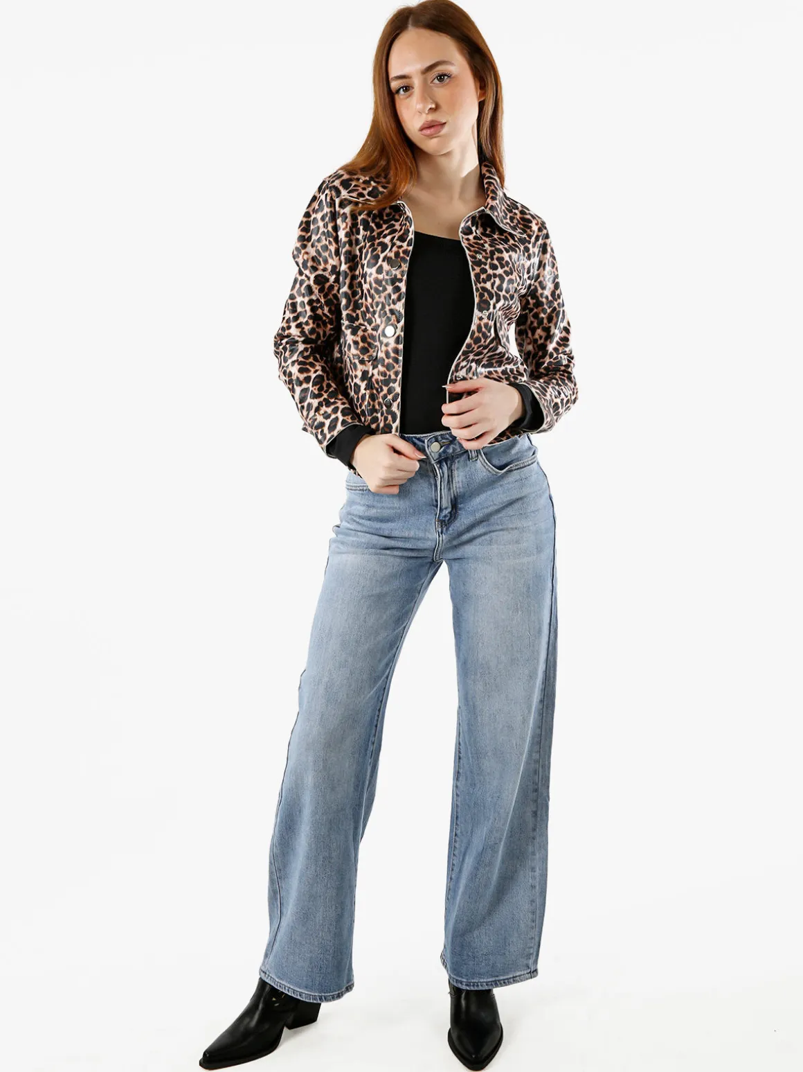 Solada Giacca donna animalier con bottoni - multicolore
