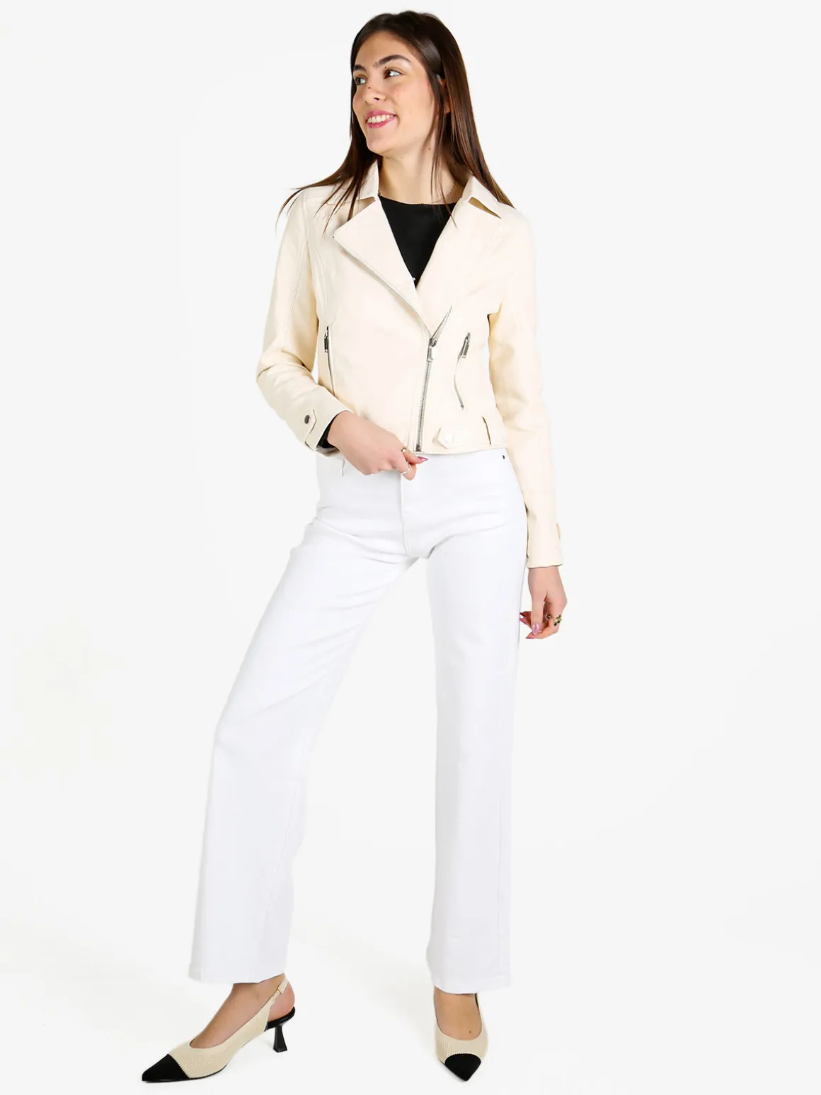 Solada Giacca donna biker in ecopelle