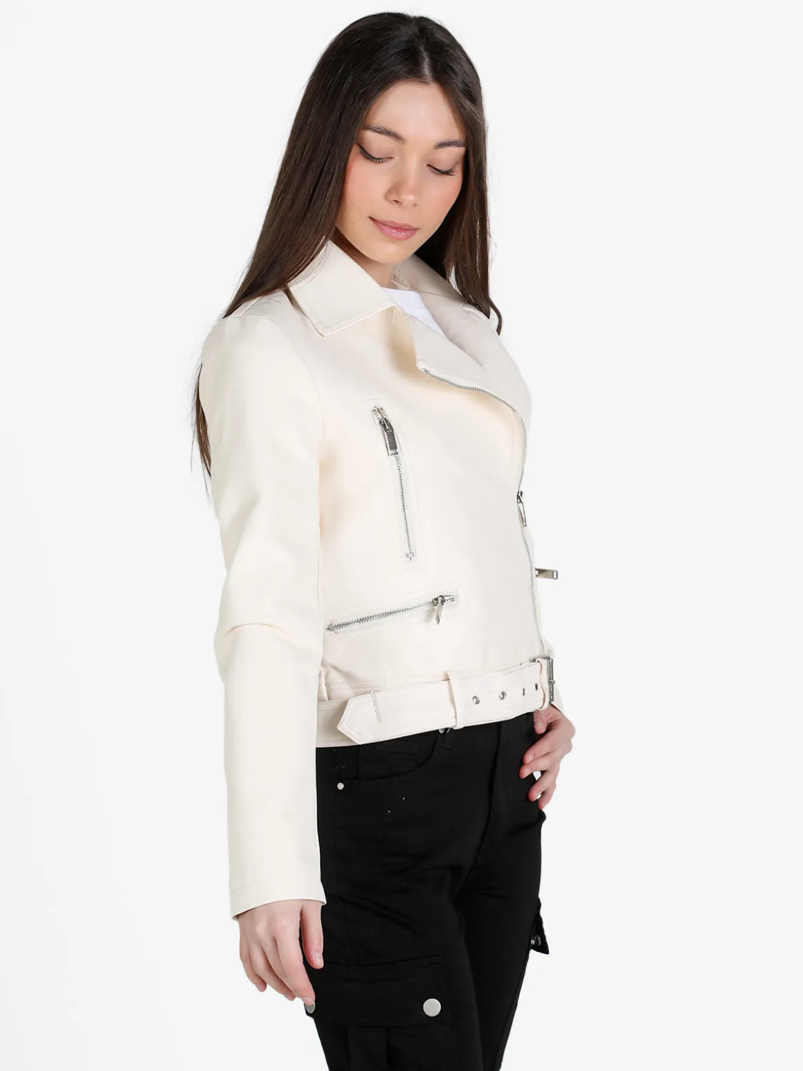 Solada Giacca donna biker in ecopelle