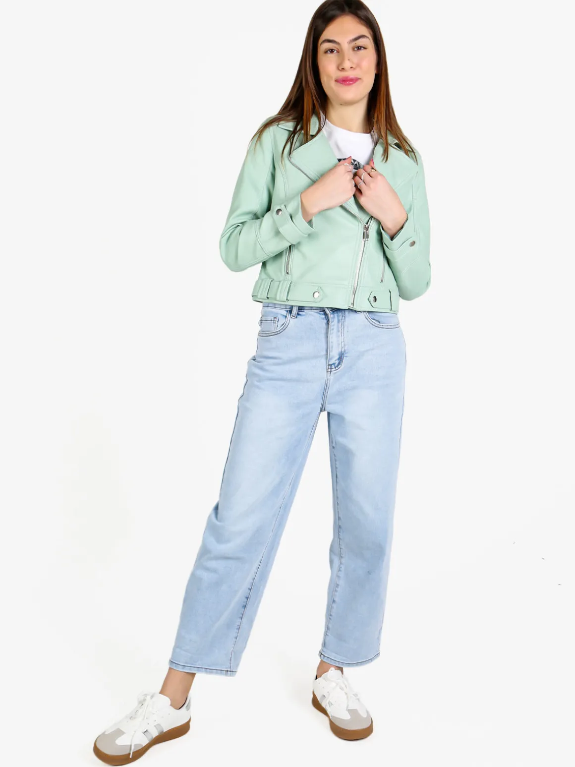 Solada Giacca donna biker in ecopelle
