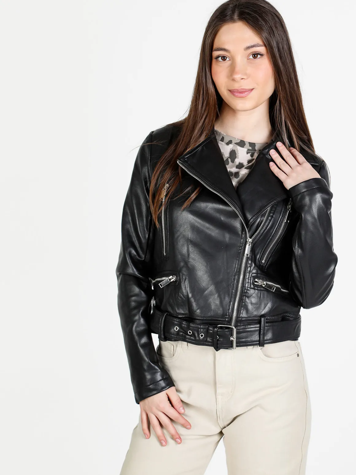 Solada Giacca donna biker in ecopelle
