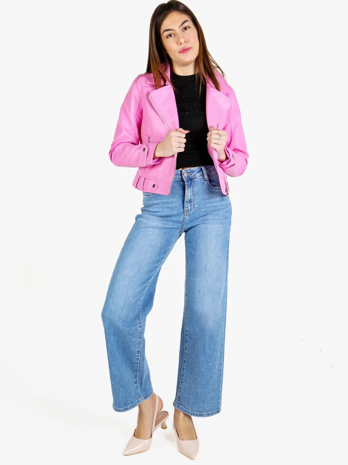 Solada Giacca donna biker in ecopelle