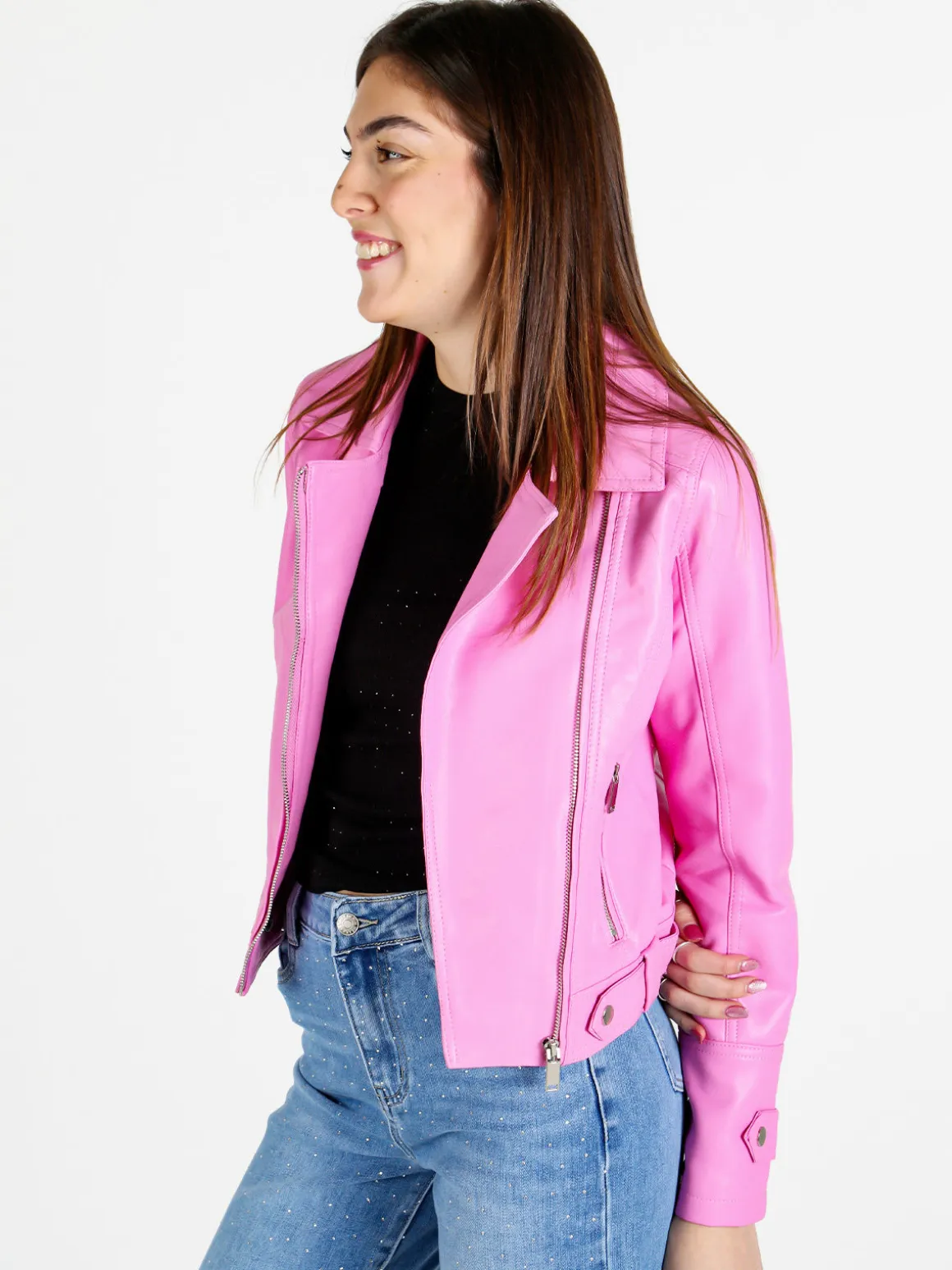 Solada Giacca donna biker in ecopelle