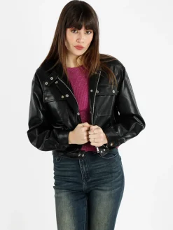Solada Giacca donna in ecopelle con bottoni