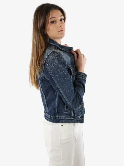 Solada Giacca donna in jeans con strass - jeans