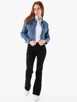 Solada Giacca donna in jeans con micro borchie - jeans