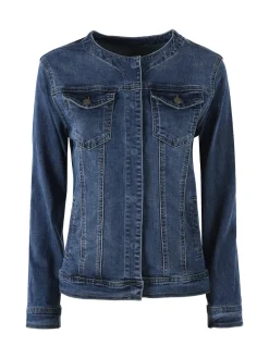 Solada Giacca donna in jeans con bottoni taglie grandi - jeans