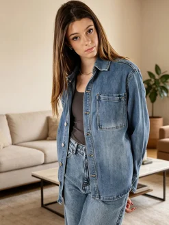Solada Giacca donna in jeans oversize - jeans