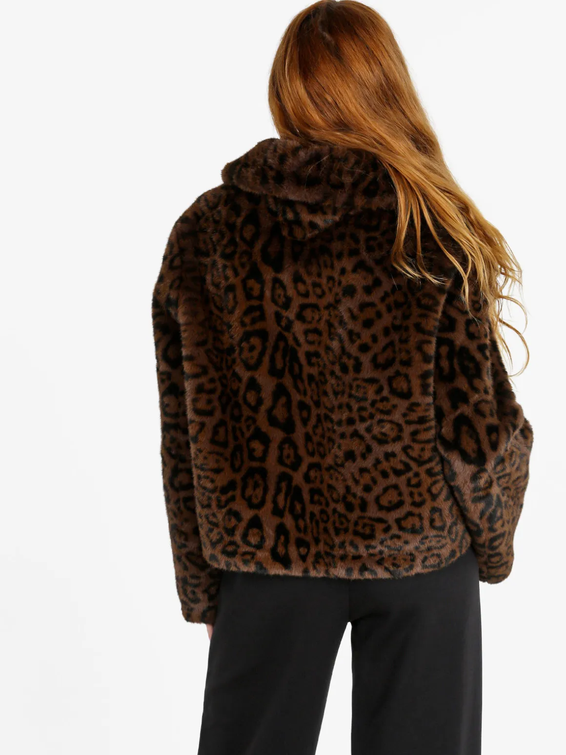 Solada Giacca donna in pelliccia sintetica animalier - moro