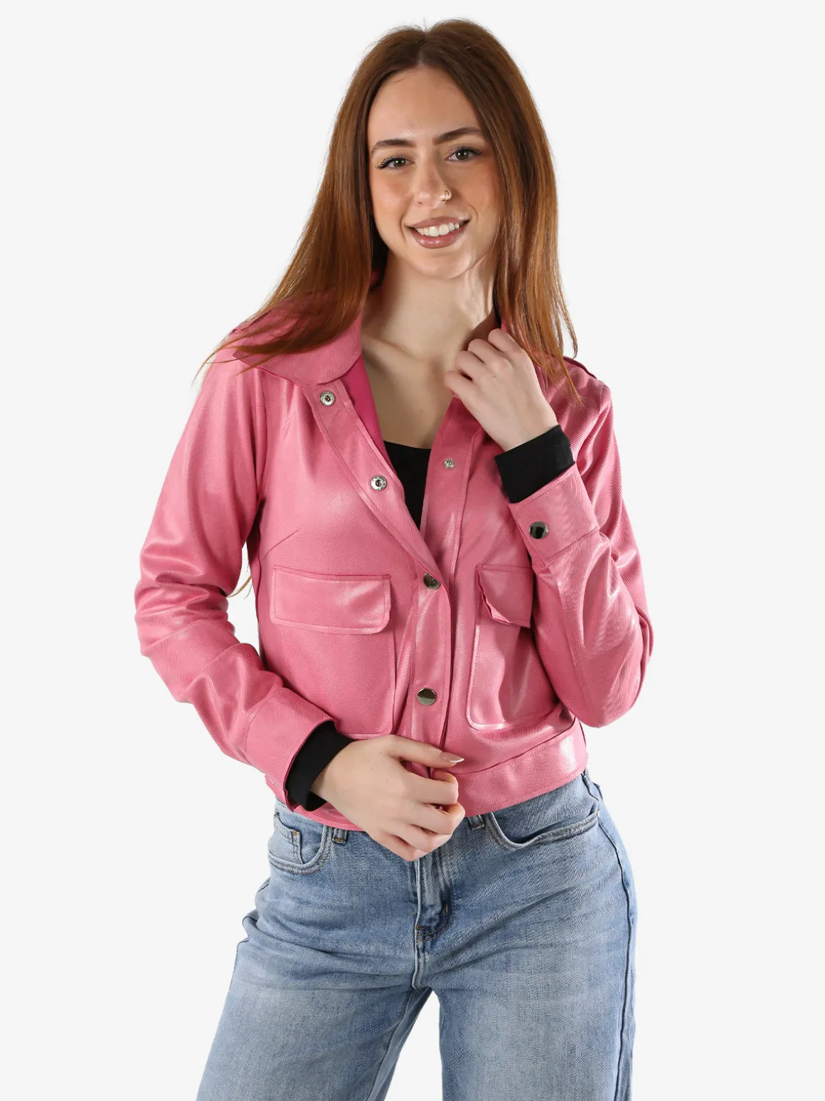 Solada Giacca donna leggera con bottoni - rosa