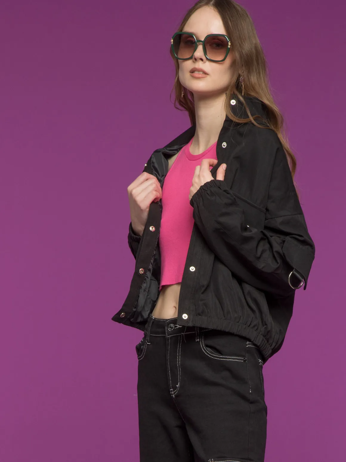 Solada Giacca donna oversize con bottoni e tasche