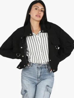 Solada Giacca donna oversize con bottoni e tasche