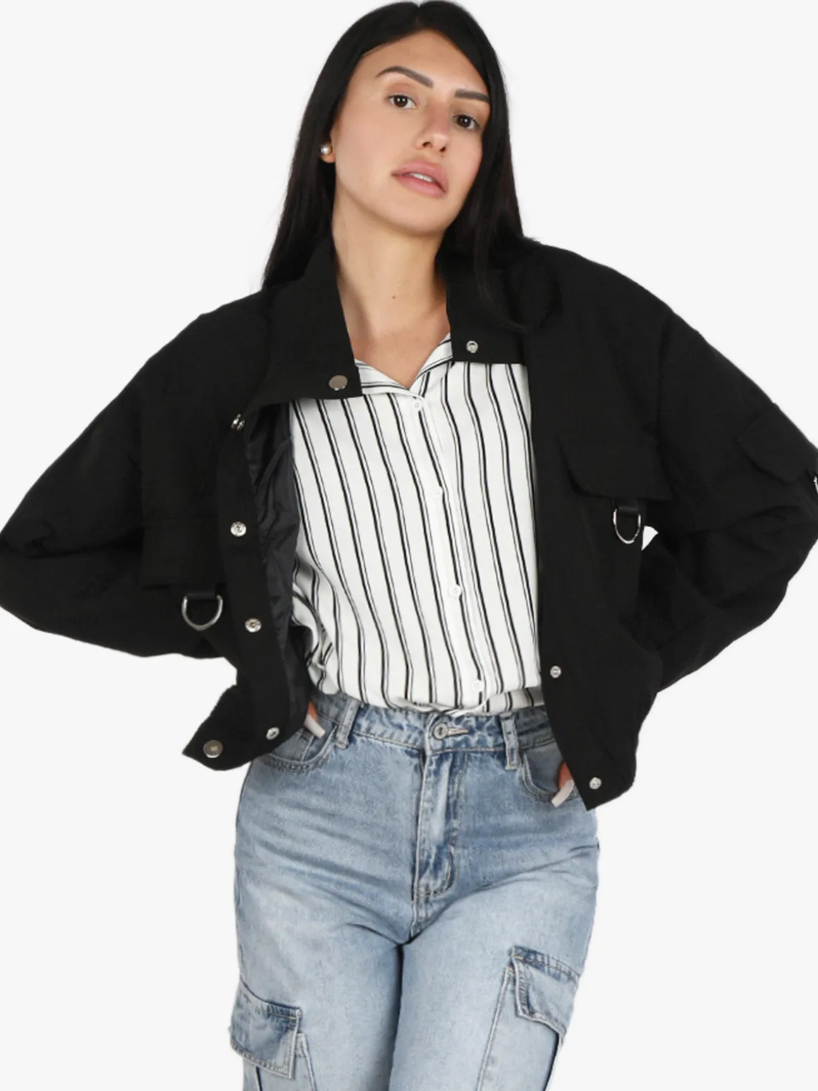 Solada Giacca donna oversize con bottoni e tasche