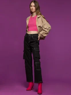 Solada Giacca donna oversize con bottoni e tasche