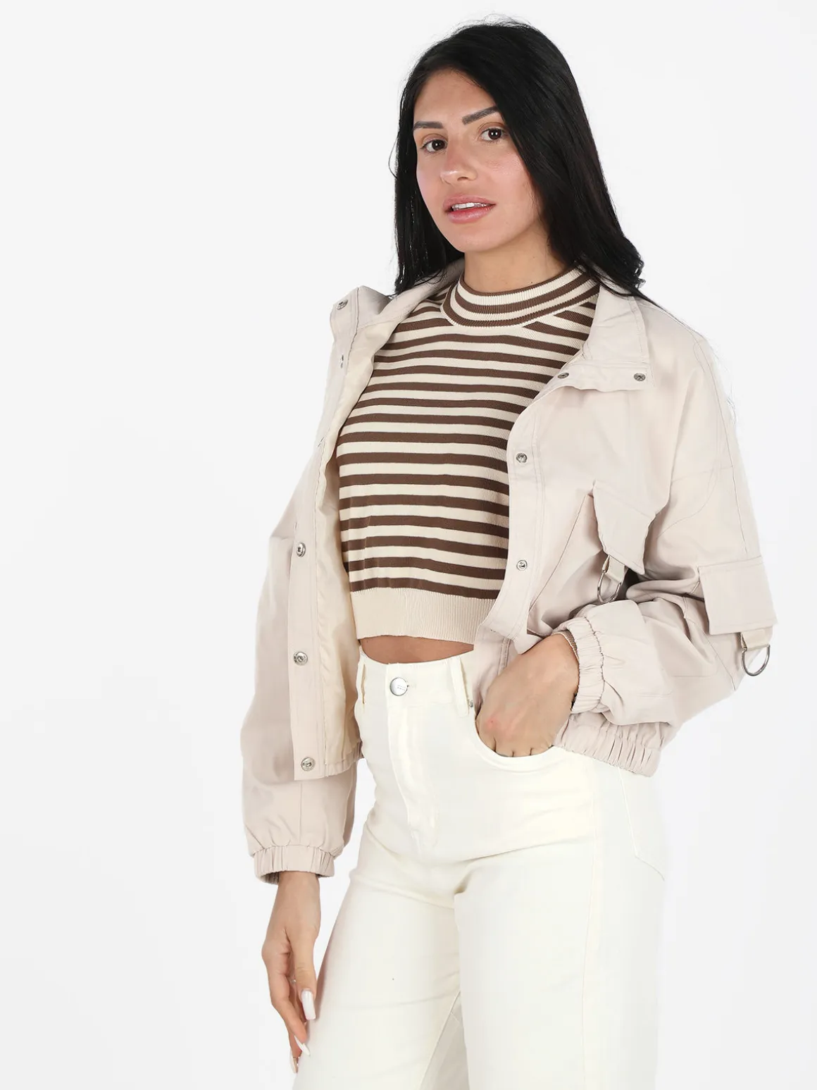 Solada Giacca donna oversize con bottoni e tasche