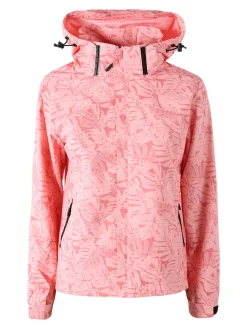 Solada Giacca impermeabile da donna con cappuccio e zip - rosa