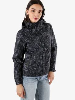 Solada Giacca impermeabile da donna con cappuccio e zip - nero