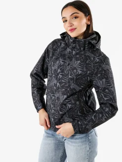 Solada Giacca impermeabile da donna con cappuccio e zip - nero