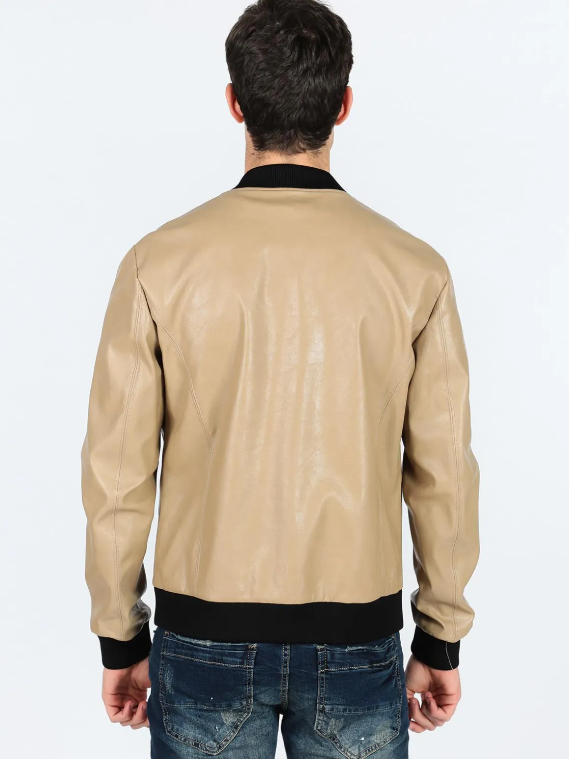 Solada Giacca in ecopelle con collo coreano