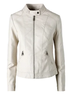Solada Giacca in ecopelle da donna con zip - beige