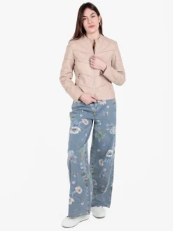 Solada Giacca in ecopelle da donna con zip