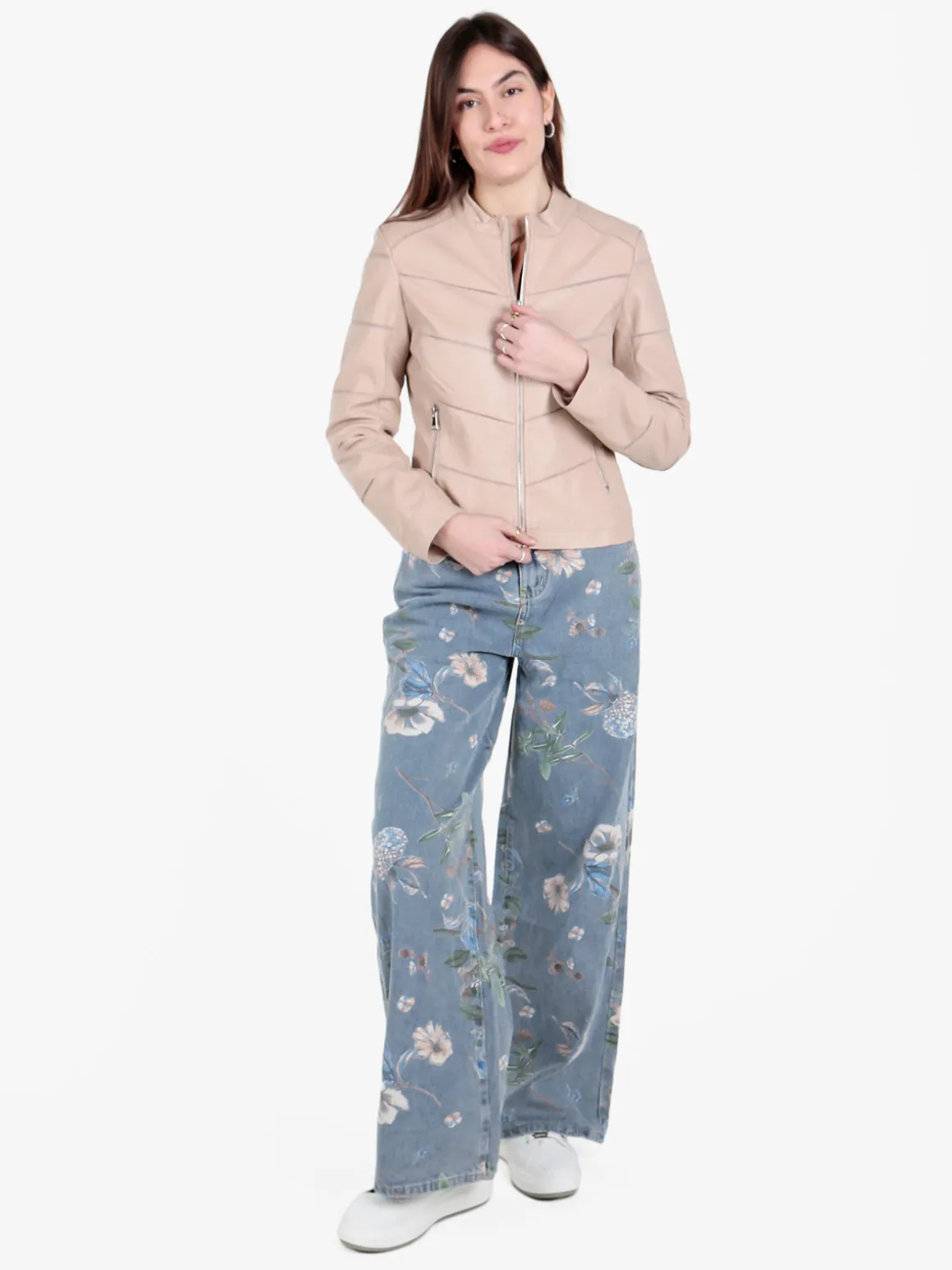 Solada Giacca in ecopelle da donna con zip