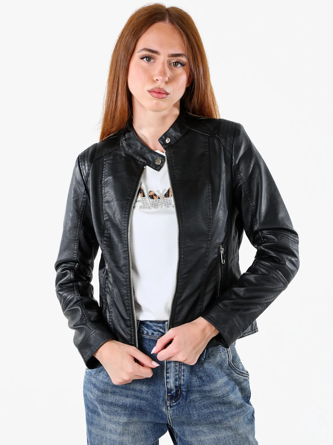 Solada Giacca in ecopelle da donna - nero