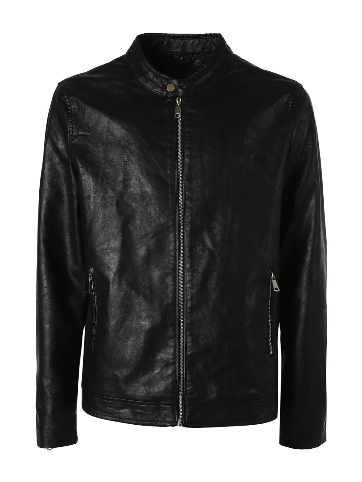 Solada Giacca in ecopelle da uomo con zip - nero