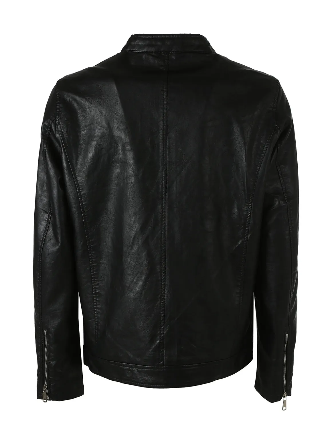 Solada Giacca in ecopelle da uomo con zip - nero