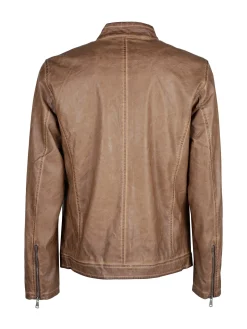 Solada Giacca in ecopelle da uomo con zip