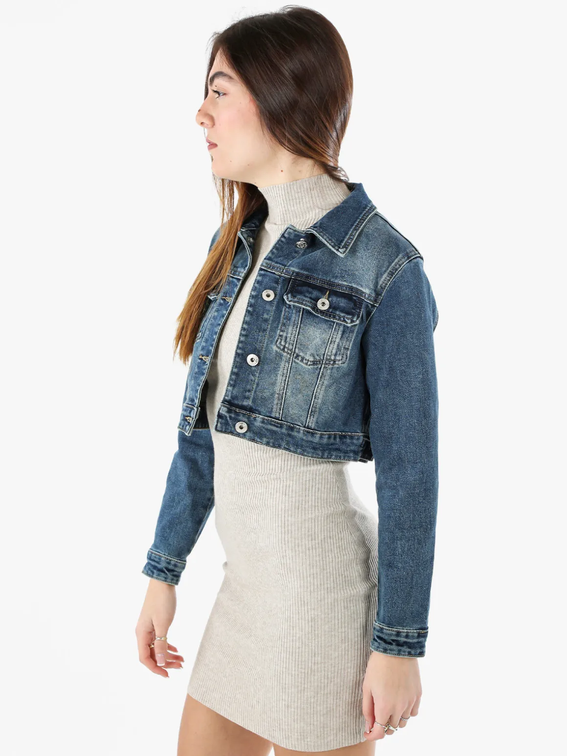 Solada Giacca in jeans cropped da donna - jeans