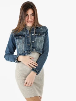 Solada Giacca in jeans cropped da donna - jeans