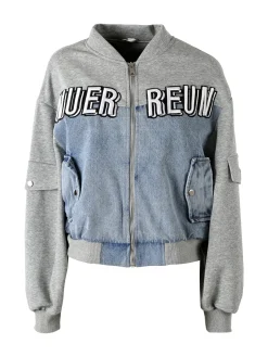 Solada Giacca in jeans da donna con dettagli in felpa - jeans