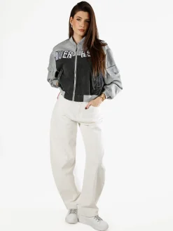 Solada Giacca in jeans da donna con dettagli in felpa - nero