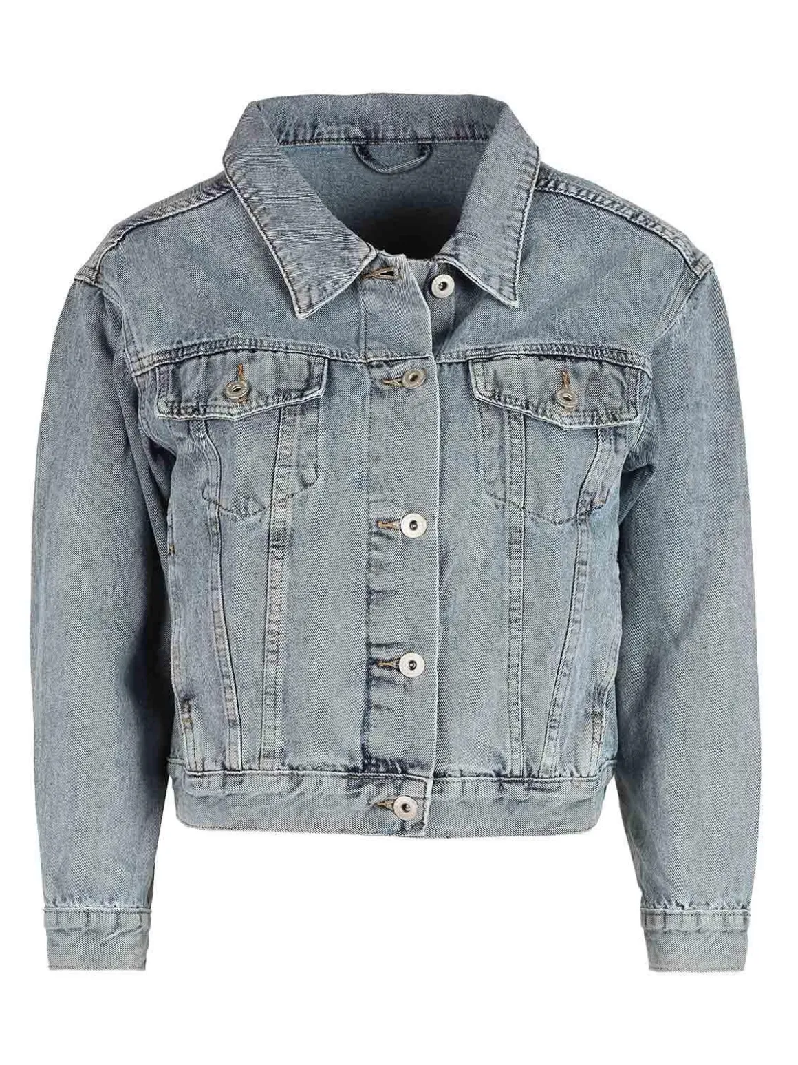Solada Giacca in jeans donna con scritta dietro
