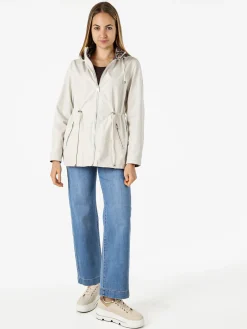 Solada Giacca leggera da donna reversibile con cappuccio e zip - panna