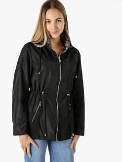 Solada Giacca leggera da donna reversibile con cappuccio e zip - nero
