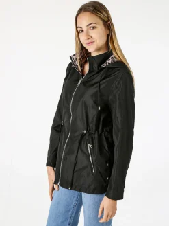 Solada Giacca leggera da donna reversibile con cappuccio e zip - nero