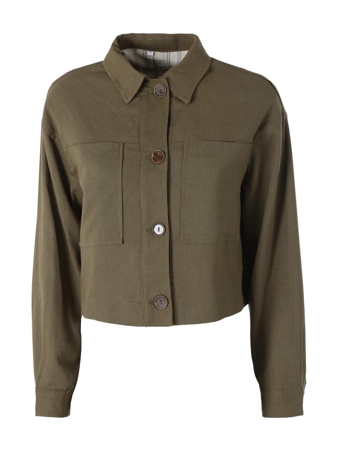 Solada Giacca oversize da donna in misto cotone e lino - militare