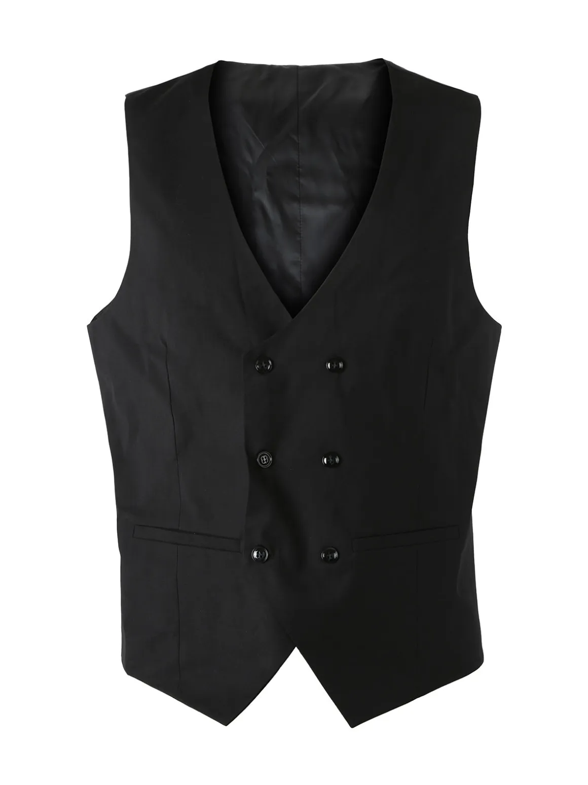 Solada Gilet classico da uomo con chiusura a doppiopetto - nero