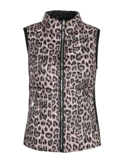 Solada Gilet donna animalier imbottito reversibile - nero