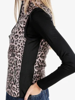 Solada Gilet donna animalier imbottito reversibile - nero