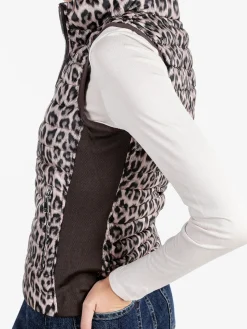 Solada Gilet donna animalier imbottito reversibile - marrone