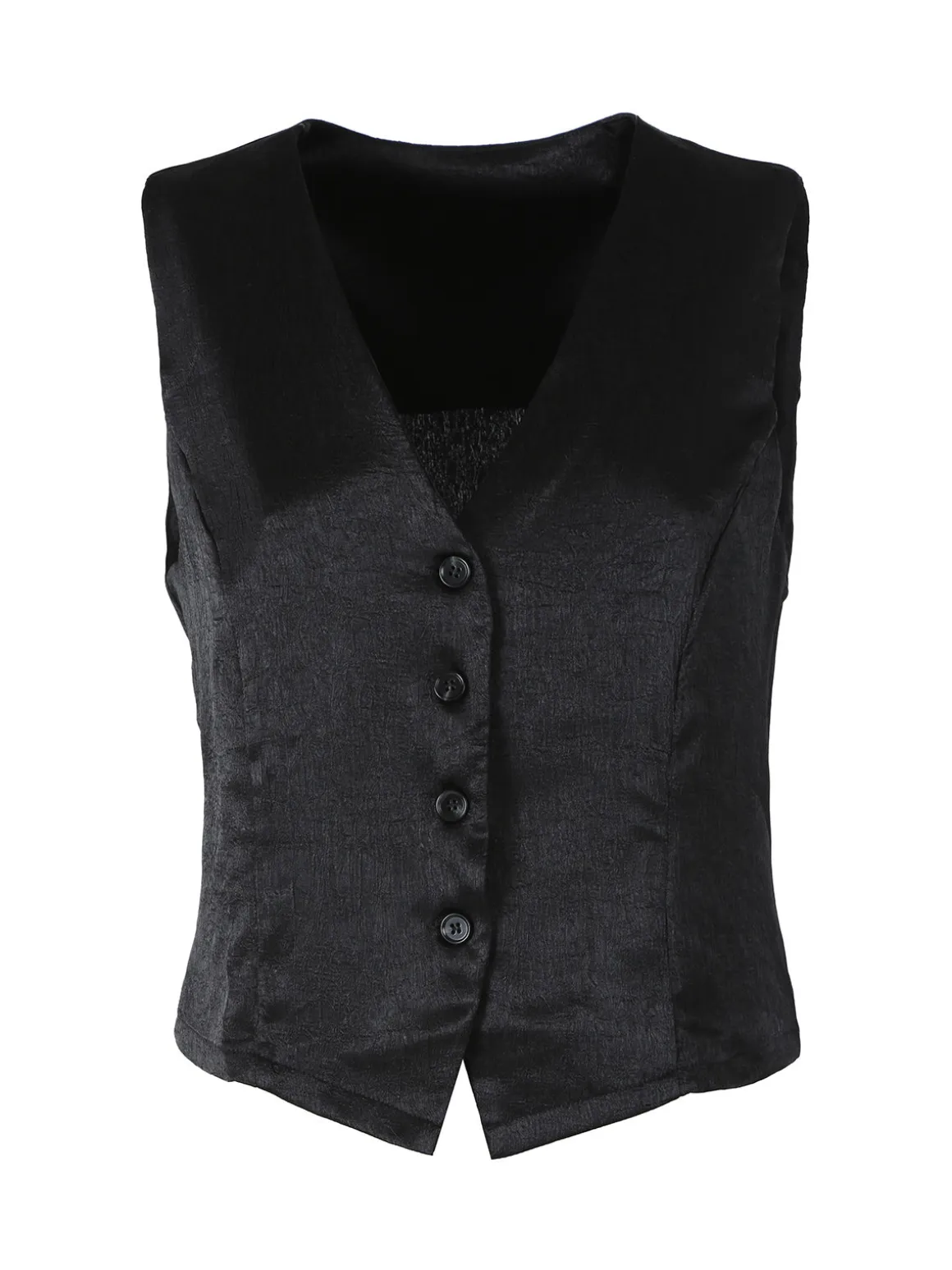 Solada Gilet donna classico effetto lucido - nero