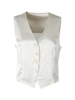 Solada Gilet donna classico effetto lucido - bianco