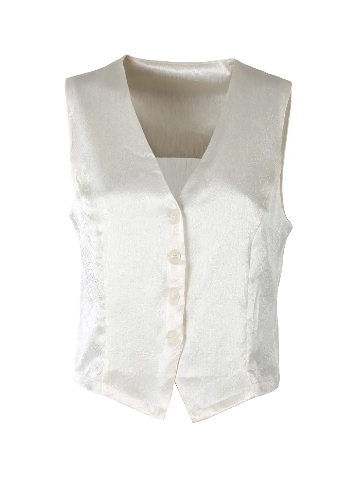 Solada Gilet donna classico effetto lucido - bianco