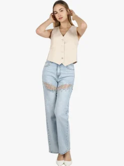 Solada Gilet donna con bottoni gioiello