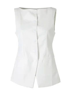 Solada Gilet donna con bottoni - bianco