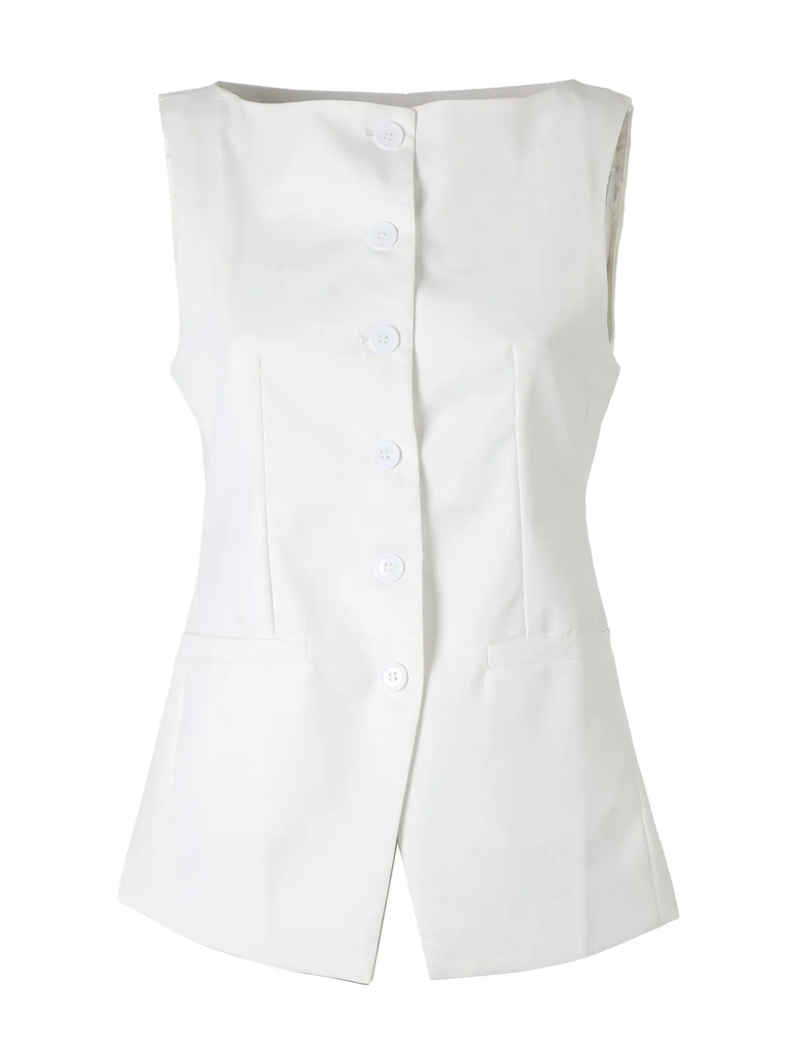 Solada Gilet donna con bottoni - bianco