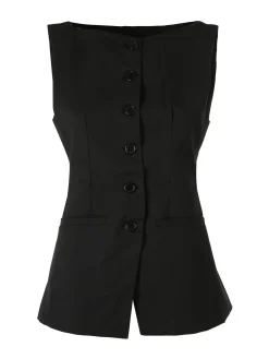 Solada Gilet donna con bottoni - nero